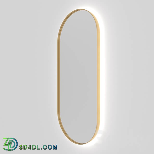 Mirror under brass Capsule Gold with backlight 3D Models