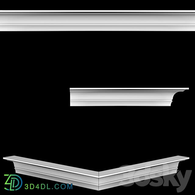 OM Cornices AR 79 Size 100 х100 x 1000 mm material gypsum 3D Models