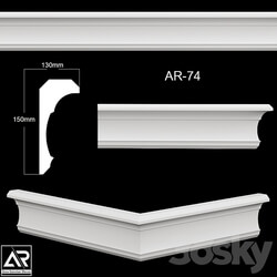 OM Cornices AR 74 Size 130 x 150 x 1000 mm material plaster 3D Models 