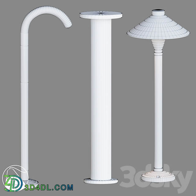 LampsShop.com UL7026 UL7027 UL7038 Street Light 3D Models