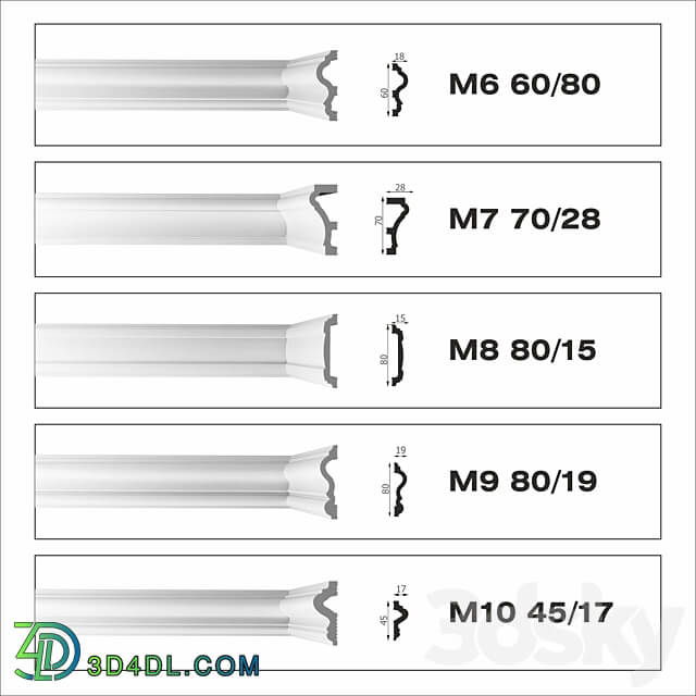 Moldings Bello Deco M6 M10 3D Models