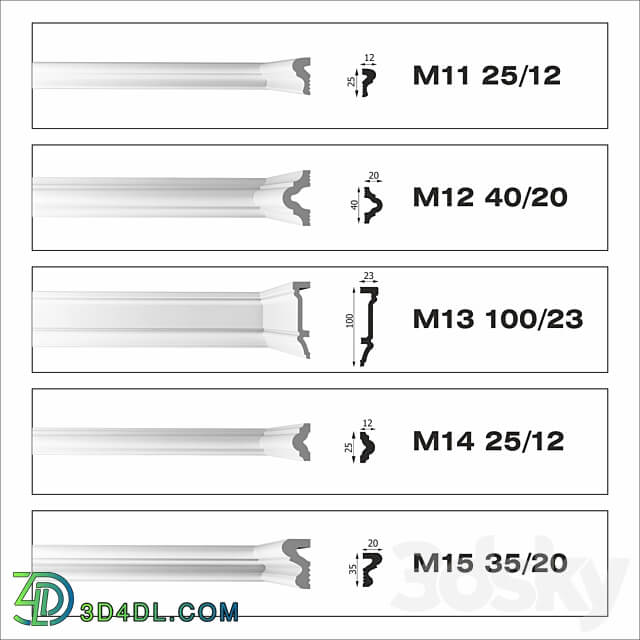 Moldings Bello Deco M11 M15 3D Models