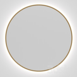 Round mirror in brass look frame with backlight 3D Models 