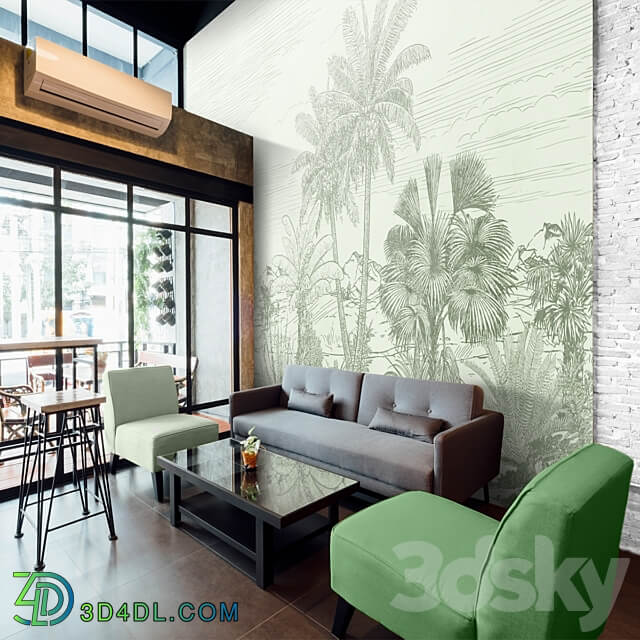 Wallpapers Blooming oasis Designer wallpapers Panels Photomurals Frescoes 3D Models