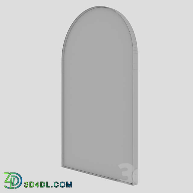 Arched mirror in Goldie brass look frame 3D Models