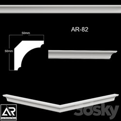 OM Cornices AR 82 Size 50 x 50 x 1000 mm material plaster 3D Models 