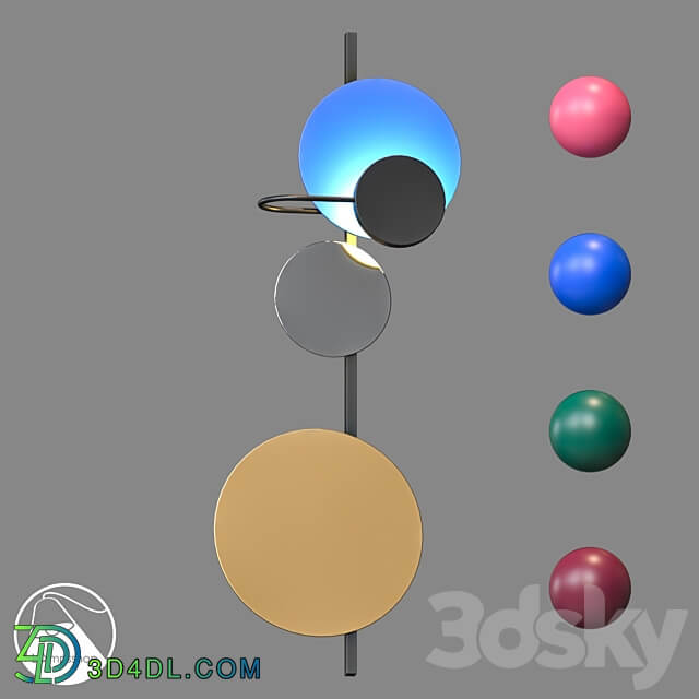 LampsShop.com B4195 Sconce Planet Lamp 3D Models