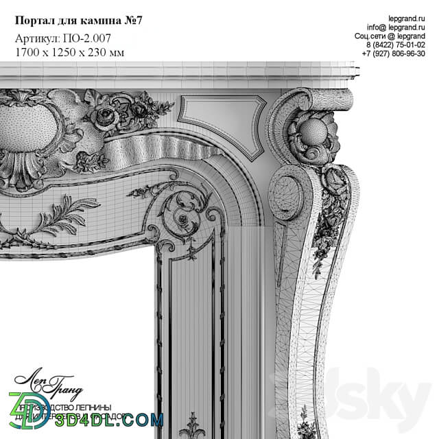 Decorative fireplace No. 7 lepgrand.ru 3D Models