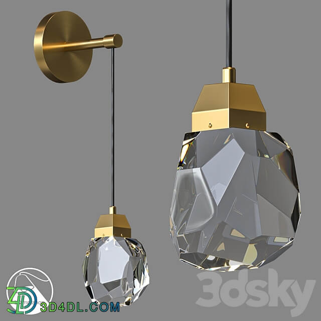 LampsShop.com B4196 Sconce Gold Diamond 3D Models