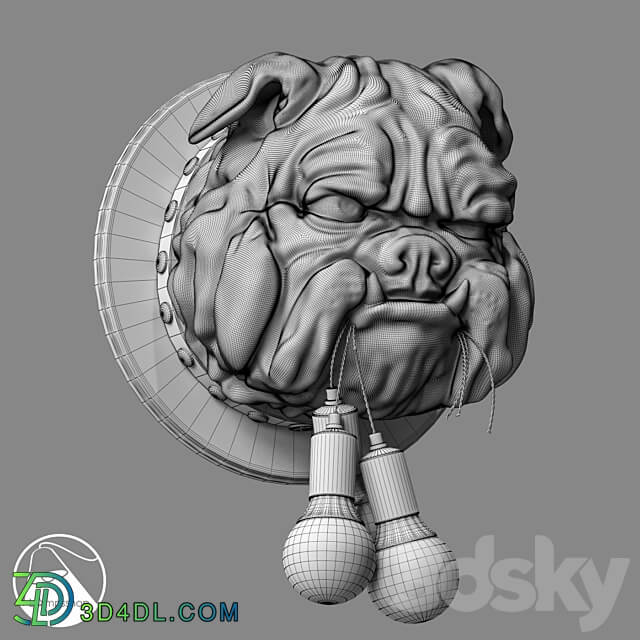 LampsShop.com B4146 Sconce Bulldog On Guard 3D Models