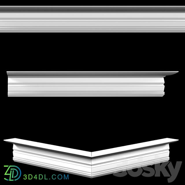 OM Cornices AR 83 Size 120 x 190 x 1000 mm material plaster 3D Models