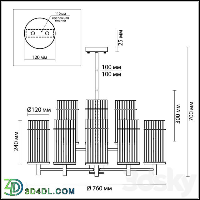 ODEON LIGHT 4809 9 FORMIA Pendant light 3D Models