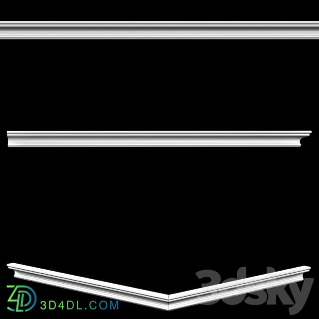 OM Cornices AR 84 Size 60 x 80 x 1000 mm material plaster 3D Models