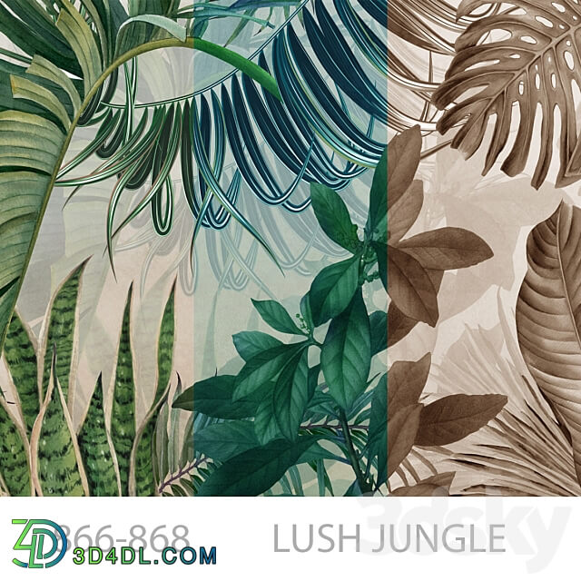 Wallpapers Lush jungle Designer wallpapers Panels Photowall paper Frescoes 3D Models