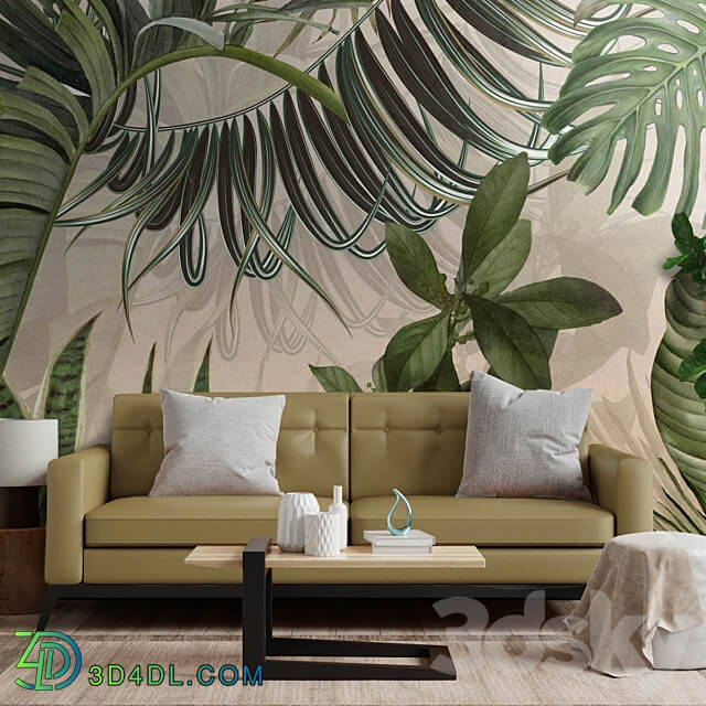 Wallpapers Lush jungle Designer wallpapers Panels Photowall paper Frescoes 3D Models