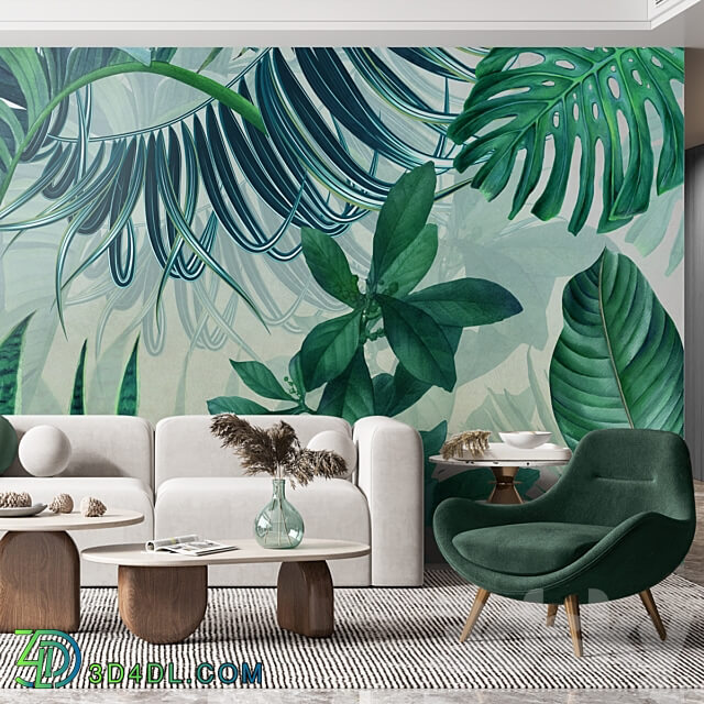 Wallpapers Lush jungle Designer wallpapers Panels Photowall paper Frescoes 3D Models