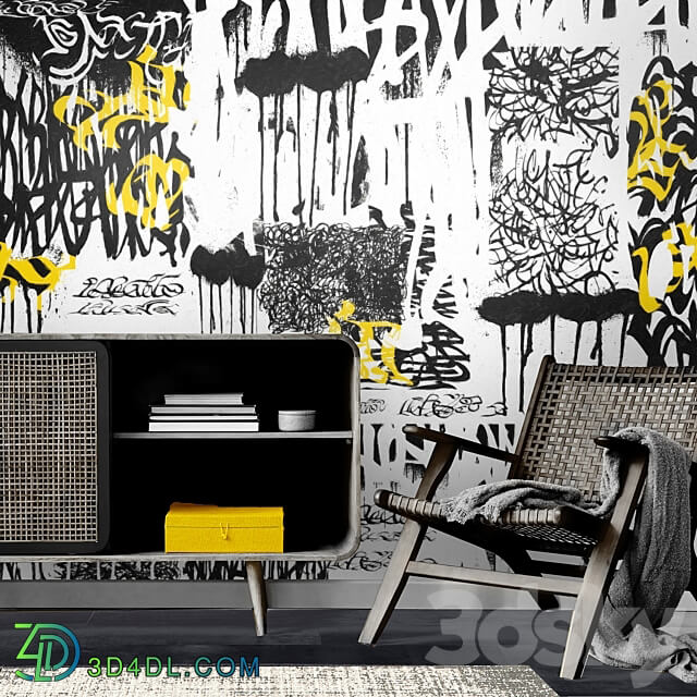 Designer wallpapers THE SECRET LANGUAGE pack 4 3D Models