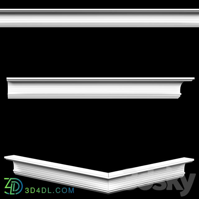 OM Cornices AR 87 Size 75 x 95 x 1000 mm material plaster 3D Models