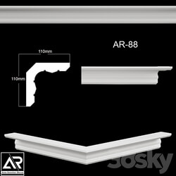 OM Cornices AR 88 Size 110 x 110 x 1000 mm material plaster 3D Models 