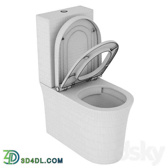 OM Duravit White Tulip Toilet bowl Duravit Rimless 219709 3D Models