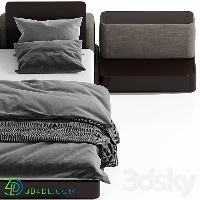 BASE bed with side tables Bed 3D Models