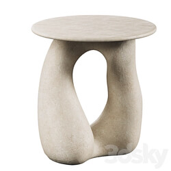 Sandstone Gabrielle Side Table Handsculped by Hermine Bourdin 3D Models 