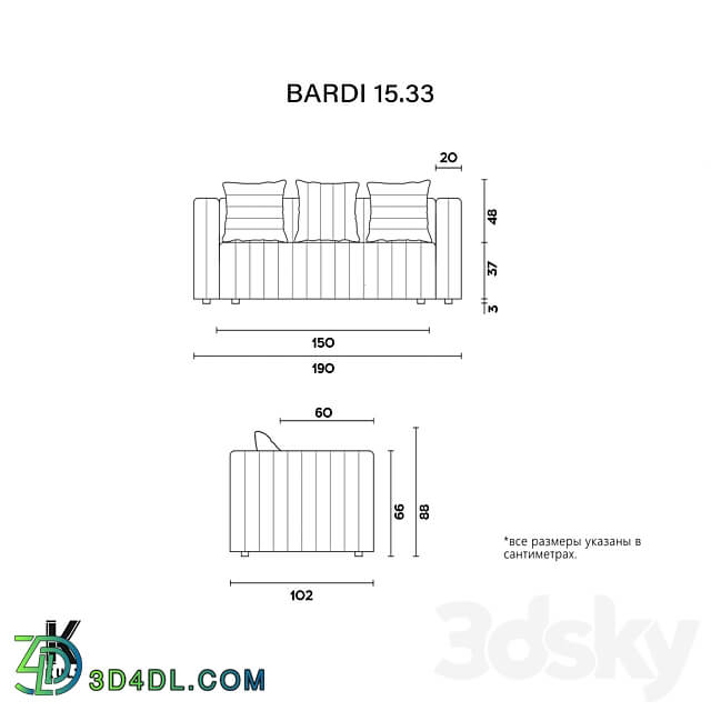 OM KULT HOME sofa BARDI 15.33 3D Models