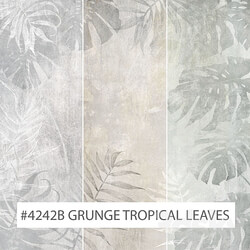 Creativille wallpapers 4242B Grunge Tropical Leaves 3D Models 