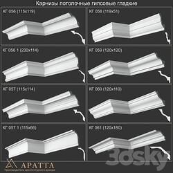 Plaster ceiling cornices smooth KG 056 056 1 057 057 1 058 059 060 061 3D Models 
