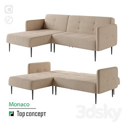 Monaco sofa bed with chaise longue 3D Models 