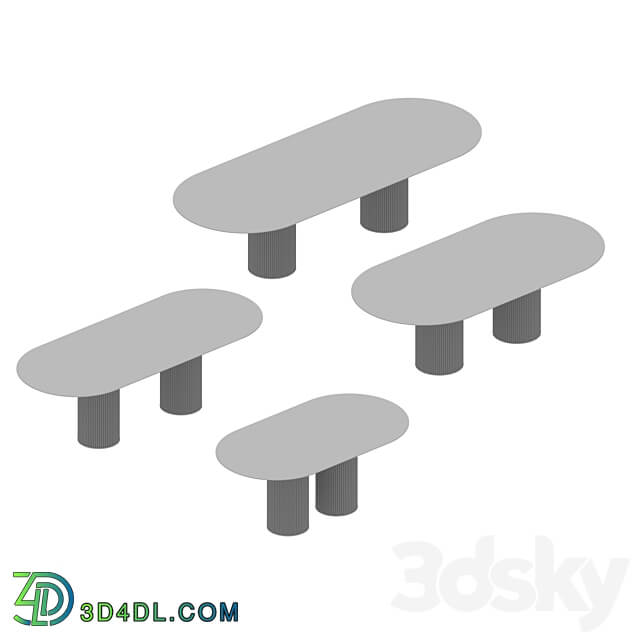  OM SERIES OF TABLES VELVET OVAL 2 CURRENT FURNITURE 3D Models