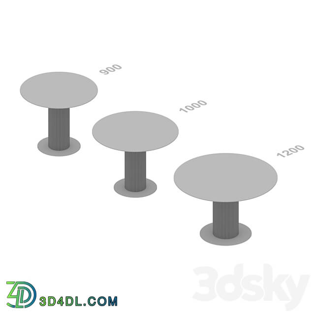  OM SERIES OF TABLES VELVET WITH FLANGED CURRENT FURNITURE 3D Models