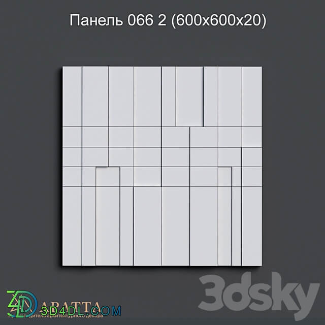 Aratta Panel 066 2 600x600x20 3D Models