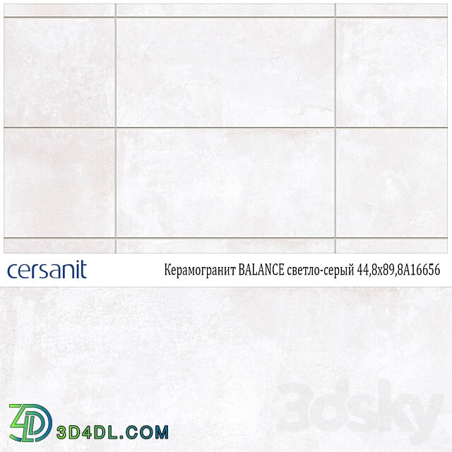 Porcelain stoneware Cersanit BALANCE light gray 44 8x89 8A16656 3D Models