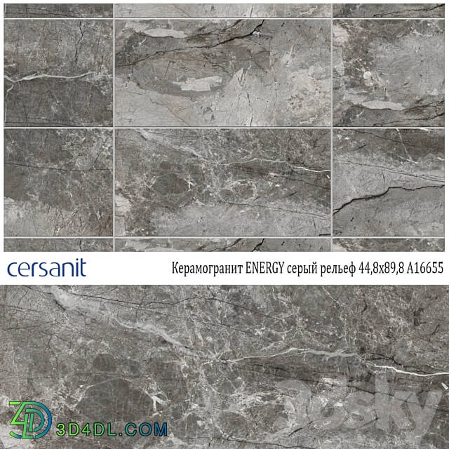 Porcelain tile Cersanit ENERGY gray relief 44 8x89 8 A16655 3D Models