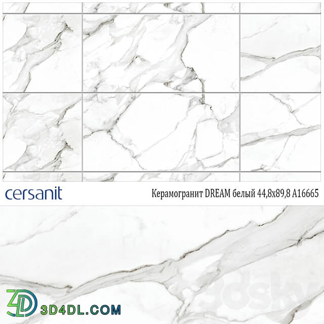 Porcelain stoneware Cersanit DREAM white 44 8x89 8 A16665 3D Models