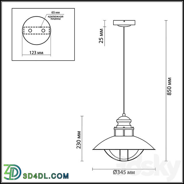 Odeon Light 4164 1 Dante Pendant light 3D Models