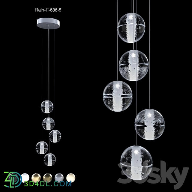 Pendant lamp Rain IT 686 5 Pendant light 3D Models