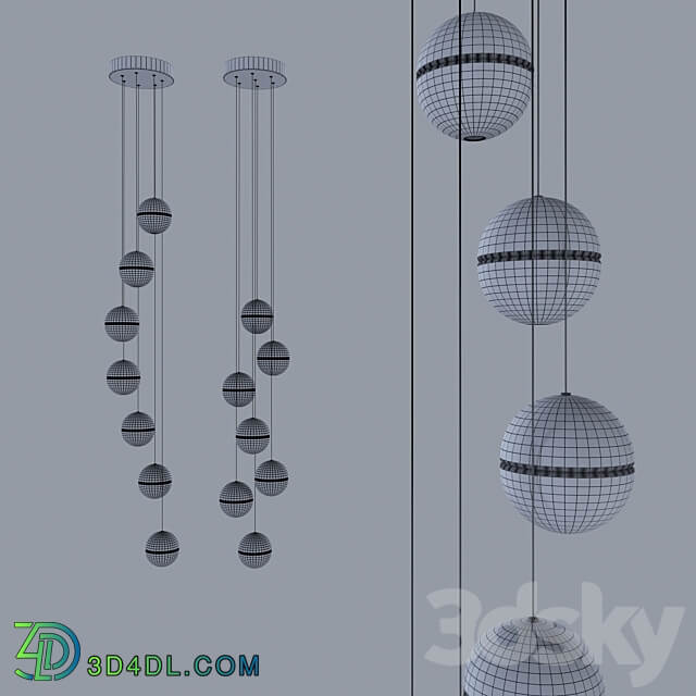 Pendant lamp Rain IT 686 7 Pendant light 3D Models