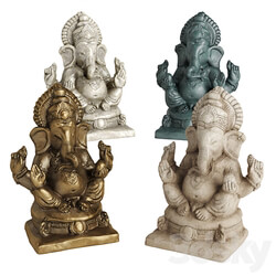 Ganesha sitting sculpture 3D Models 