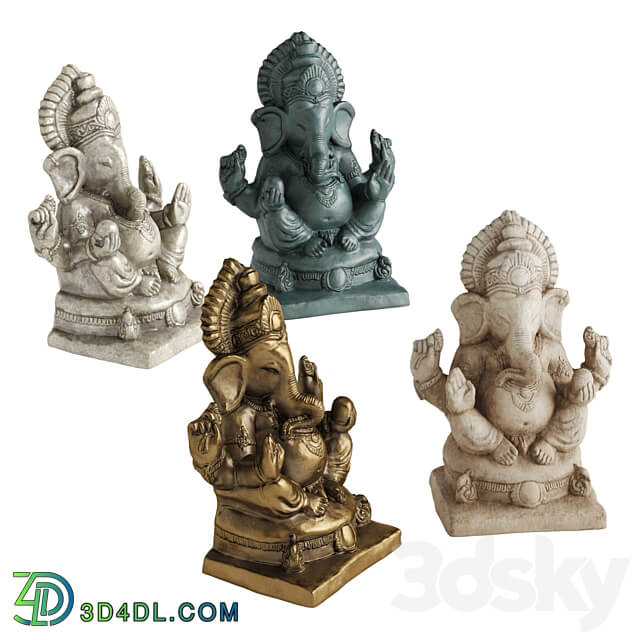 Ganesha sitting sculpture 3D Models