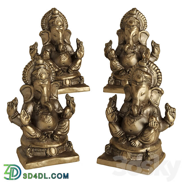 Ganesha sitting sculpture 3D Models