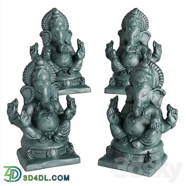 Ganesha sitting sculpture 3D Models