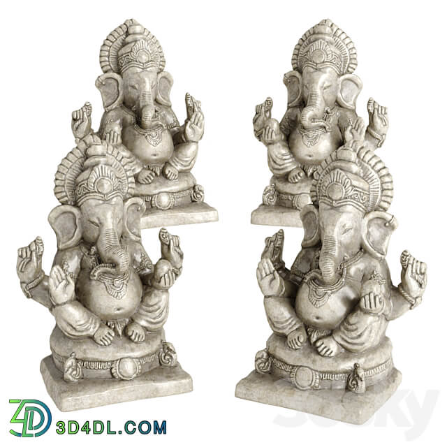 Ganesha sitting sculpture 3D Models