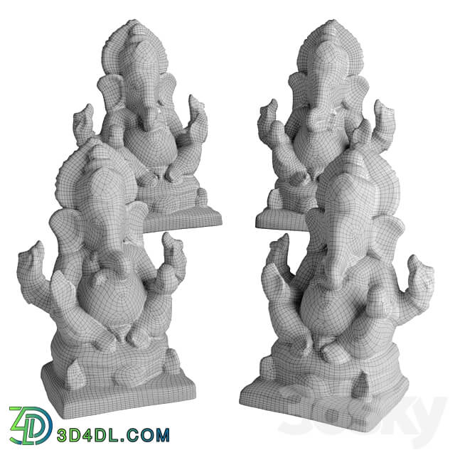 Ganesha sitting sculpture 3D Models