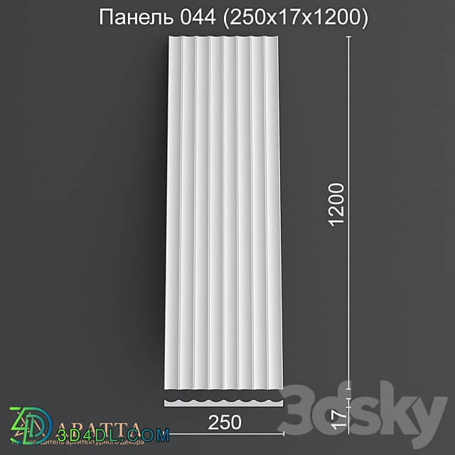 Aratta Panel 044 250x17x1200 3D Models