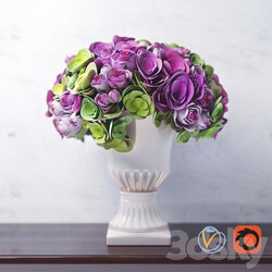bouquet of hydrangea flowers and roses 3D Models 