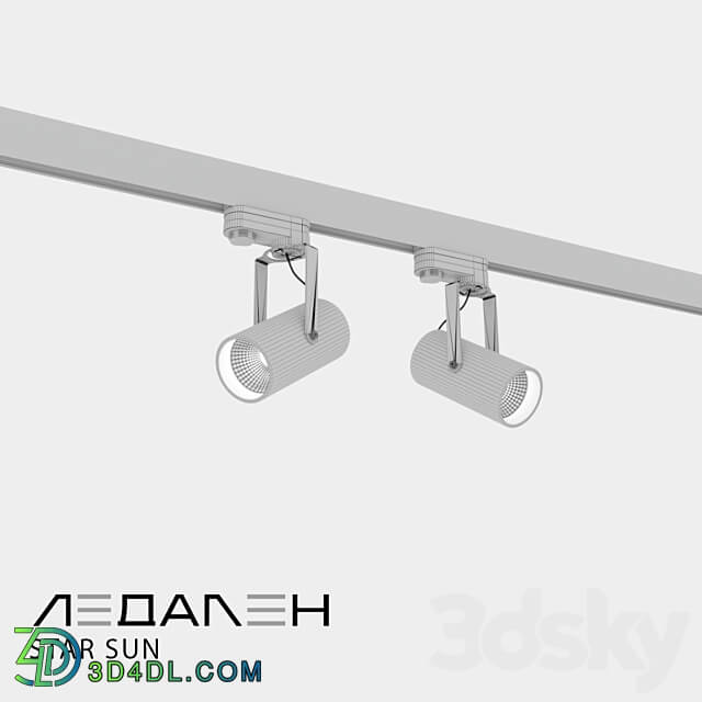 Three phase track lamp STAR SUN 3D Models