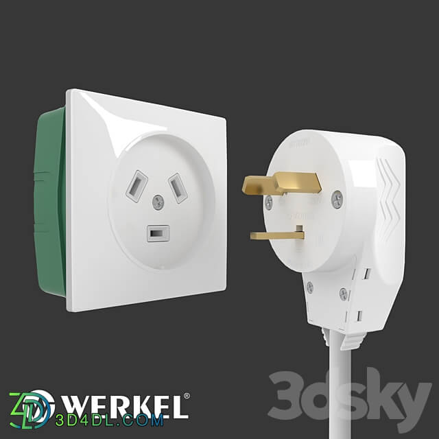 OM Socket with plug for electric stove 32A 250V Werkel art.W1189201 Miscellaneous 3D Models