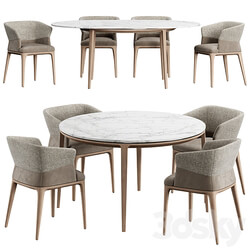 Quad Chair Dinning Set M Table Chair 3D Models 